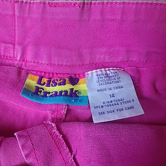 RARE Vintage Lisa Frank Pink Rainbow Heart Skort Girls Size 14 - Picture 7 of 10